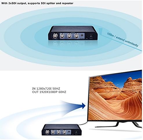 Aemyo SDI, hogy BNC Video Átalakító Adapter Támogatja az SD-SDI HD-SDI 3G-SDI SD/HD/3G-SDI, hogy CVBS Átalakító, 2 Hurok-Át SDI