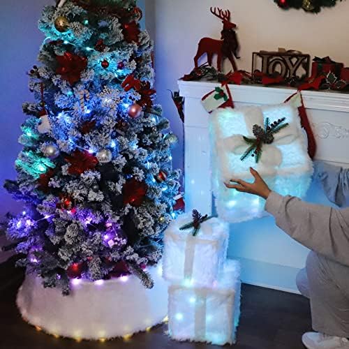 HIAGROW karácsonyfa Cilinder Kalap Íj Hópehely Projektor - Karácsonyi Égő Ajándék Doboz Készlet 3, Díszek, karácsonyfa, Ünnep,