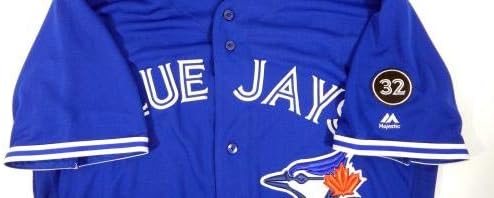 2018 Toronto Blue Jays Mike Mordecai 53 Játék Kiadott Kék Mez 32 Patch - Játék Használt MLB Mezek