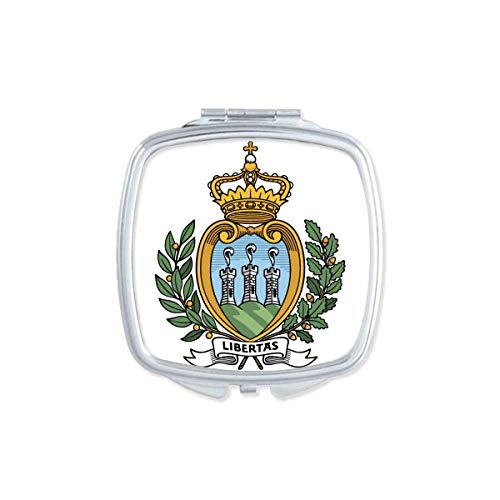 San Marino Európa Nemzeti Jelkép Tükör Hordozható Kompakt Zsebében Smink Kétoldalas Üveg