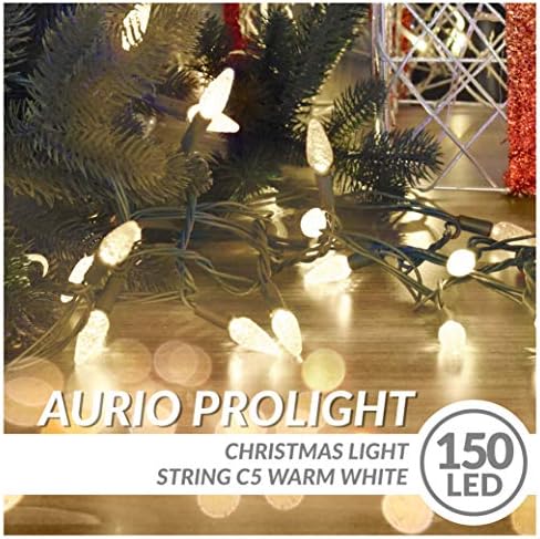 Aurio Karácsonyi Fények, a 49,7 ft 150-Gróf LED-End-to-End Csatlakoztatható C5 Karácsonyi String Fény, Fény Húrok Buli, Esküvő, Beltéri