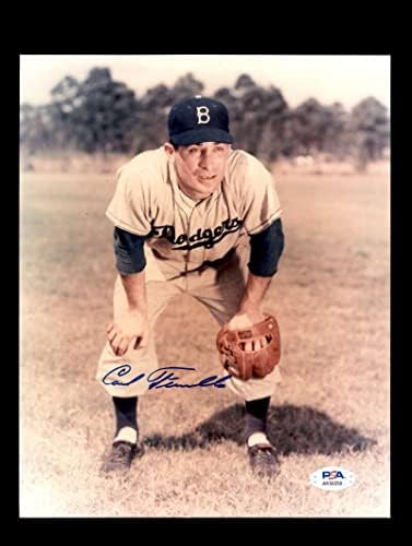 Carl Furillo PSA DNS Aláírt 8x10 Fotó Autogramot Dodgers - Dedikált MLB Fotók