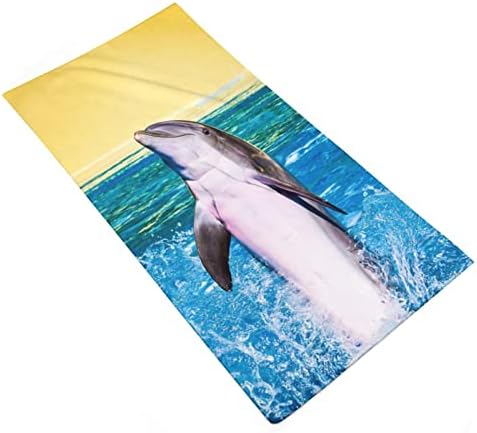 Aranyos Delfin Ugrott Mosogatórongy Törölközőt 28.7x13.8 Arc Ruha, Szuperfinom Rost Erősen Nedvszívó Törölköző Kéztörlő