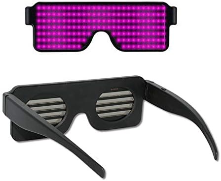 Aolyty Színes LED Okos Szemüveg APP Csatlakoztatott LED Kijelző Szemüveg USB Újratölthető Party Club DJ Karácsonyi újévi Ajándékok