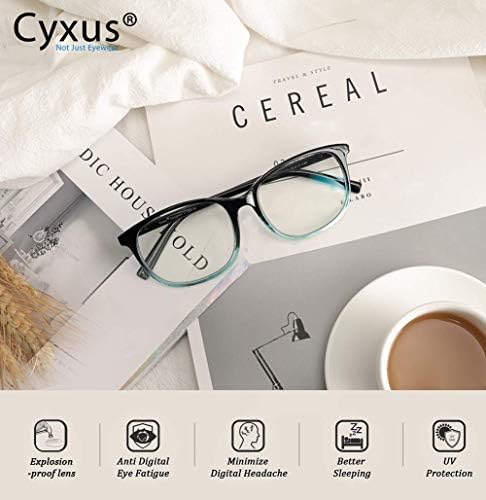Cyxus 2 Csomag Kék Fény Szűrő Számítógépes Szemüveg Csomag Retro Tér Virágos Szemüveget a Nők, Férfiak