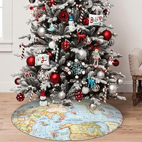 A világ Nyomtatott Térkép karácsonyfa Szoknya 48 a Karácsonyi Ünnepi Parti Dekoráció