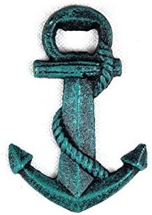 Kézműves Tengeri Dekoráció Seaworn Kék Öntöttvas Horgony Sörnyitó 5 - Dekoratív Horgony Öntöttvas Bo