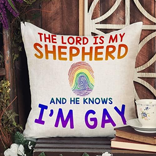 Az Úr az Én Pásztorom Ujjlenyomat Párnát Fedezze párnahuzat Leszbikus Meleg Büszkeség Pansexual Transznemű párnahuzat Tér Decortaive Párnahuzat