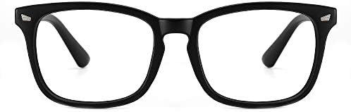 Cyxus Kék Fény Szemüveges Férfi Számítógépes Szemüveg UV Blokkoló TR90 Négyzet alakú Keret, víztiszta Lencse Ultra Könnyű Szemüveg,