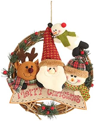 Karácsonyi Koszorú, Aranyos Karácsonyi Hóember, Rénszarvas, Romantikus Szőlő Lógó Medál Ablak Dekoráció Bejárati Ajtó Fal karácsonyfa (Piros)