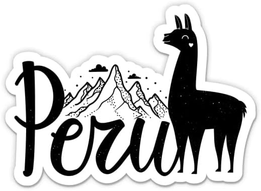 Peru Utazás Machu Pichu Láma - 5 Vinyl Matrica - Autós Laptop i-Pad - Vízálló Matrica