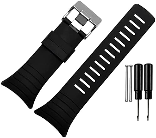 KANGDD Okos Szilikon watchband a SUUNTO CORE Gumi heveder karkötő karkötő 35 mm-es fekete biztonsági öv tartalmaz Csavarok, csavarhúzó