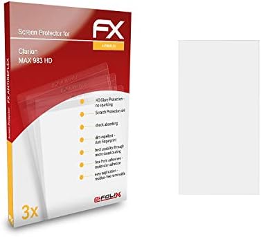 atFoliX képernyővédő fólia Kompatibilis Clarion MAX 983 HD Képernyő Védelem Film, Anti-Reflective, valamint Sokk-Elnyelő FX Védő
