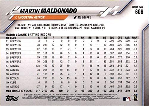 2020 Topps 606 Martin Maldonado Houston Astros MLB Baseball Trading Card