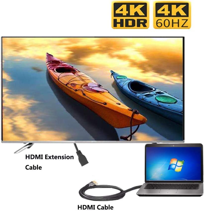 Anbear 4K HDMI Kábelt is 1FT, Nagy Sebességű 4K@60HZ HDMI Extender (Férfi-Nő) Kompatibilis az Xbox S 360, PS5, PS4, Roku TV Stick, Blu