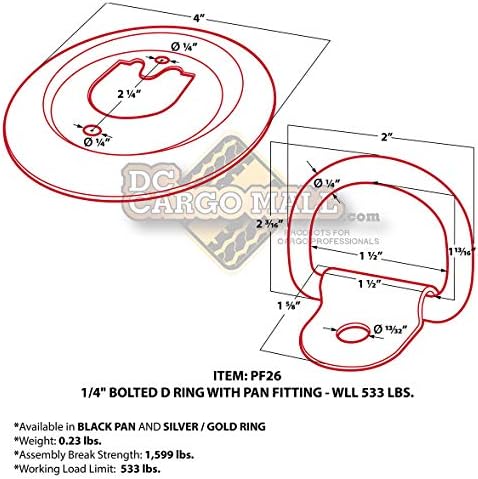 4 D-Gyűrű béklyók Műanyag Pan Szerelvények, Horgony Pótkocsi Rakomány Terhelés Emelet Flush Felületre Szerelhető D-Gyűrű; Biztonságos