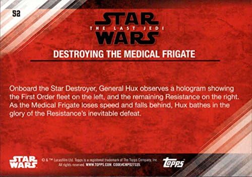 2018 Topps Star Wars-Az Utolsó Jedi Sorozat 2 Lila 52 Tönkreteszi az Orvosi Fregatt Trading Card Nyers (NM Közelében Menta vagy Jobb)