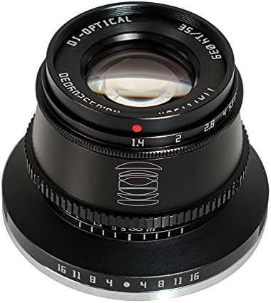 TTArtisan 35 mm-es F1.4 APS-C Nagy fényerejű, Széles Látószögű Portré Objektív Nikon Z Mount Kamera Fekete Z6 Z7 ZFC