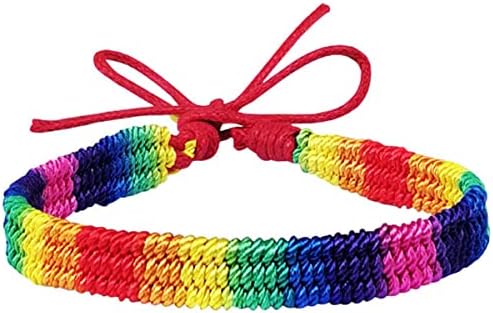 Ronglry 5db LMBT Büszkeség Szivárvány Karkötő Kézzel készített Fonott Meleg Szivárvány Karkötő Férfi-Női Barátság String Karkötő a Meleg,