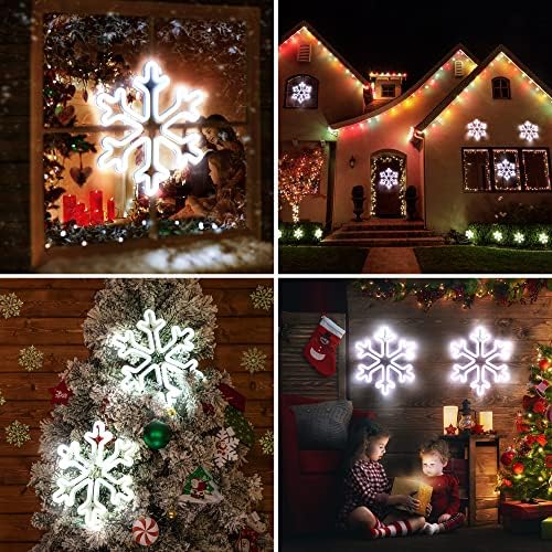 Enhon Karácsonyi Neon Hópehely Fény, 12 Centis Óriás hideg Fehér Hópehely Fények, Akkumulátor, USB Powered Karácsonyi Függöny neonreklám