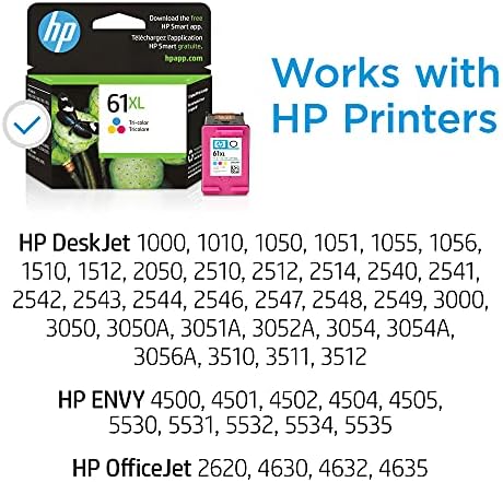 HP 61XL Tri-color Magas hozamú Tinta | Működik DeskJet 1000, 1010, 1050, 1510, 2050, 2510, 2540, 3000, 3050, 3510; IRIGYLEM 4500,
