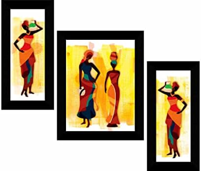 SAF 3 Panihari hölgyek modern művészet falon festmény lakberendezési 13.5 x 22.5 inch