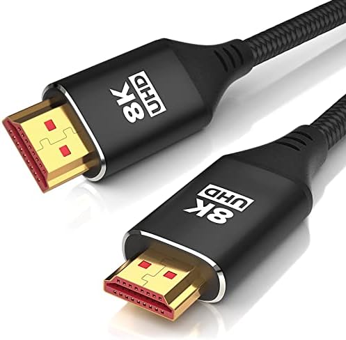 KELink 8K HDMI 2.1 Kábel 3.3 FT, 48Gbps Ultra High Speed Fekete Fonott HDMI Kábel - Kap 4k @ 120Hz A PS5 - Támogatja a 8k @ 60Hz, HDR, eArc,