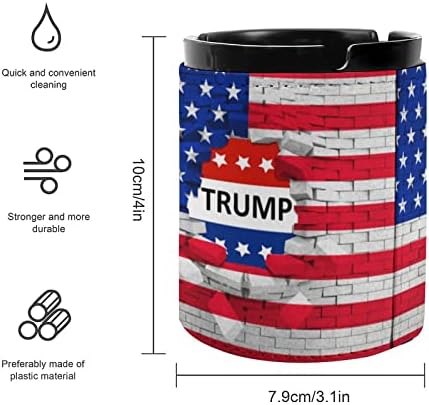 USA Zászló, Trump Prémium Bőr Hamutartó Kerek Cigaretta Asztali Füstölgő Hamu Tálca Autó Vagy Kültéri Használatra