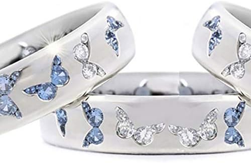 Vintage Gyűrű a Nők, Gyönyörű Pillangó Intarziás Vegyes Színű Cirkon jegygyűrűt a Férfiak Személyisége, Eljegyzési Gyűrűk, Bohém Gyűrűk