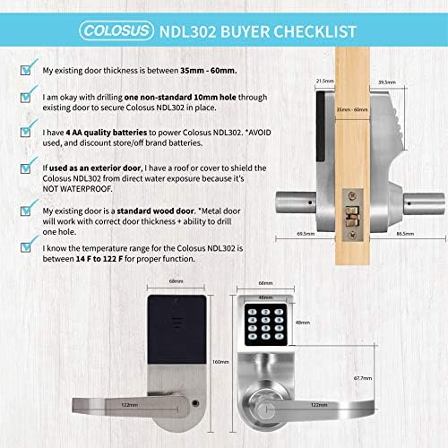 Colosus NDL302 Kulcsnélküli Elektronikus, Digitális Intelligens Zár, Billentyűzet – Smartcode Biztonsági, Grant & Access Control Otthon,