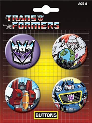 Ata-Fiú Transformers Asst 2-4 Gomb Beállítás Gomb - 1.25Hivatalosan Engedélyezett Gyűjthető Gombok