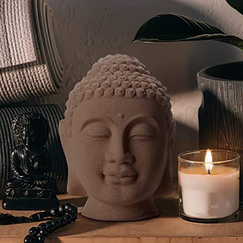 Kerámia Buddha Szobor Fejét a lakberendezés, a Mosoly Buddha Fej, homokfúvás Felület a Meditáció Oltár Asztal, Lelki Nappali Szobor, Jóga