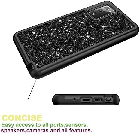 Galaxy Note 20 Esetben DOOGE Luxus Csillogás Bling Esetben Három Réteg Kemény PC Puha Lökhárító Teljes Test Hibrid Erős Páncél, nagy