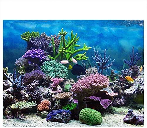 Mumusuki PVC Ragasztó Víz alatti Korall Akvárium, akvárium Háttér Poszter Hátteret, Otthoni Iroda Dekoráció, Papír(6130cm)