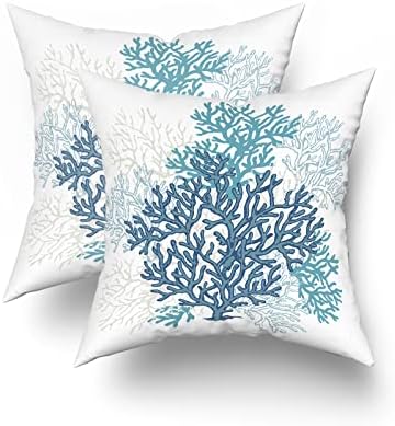 Nyári Beach Pillowcovers Kék Korall Párnát Öleli 18 x 18 Cm Óceán/Part menti Tengeri Párna Esetben Dekoratív Párnák a Kanapé lakberendezés