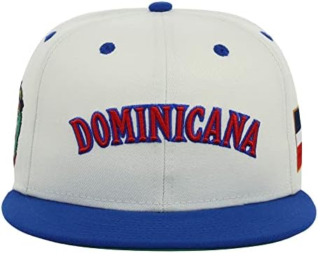 Gyűrűk & Crwns Dominikai Köztársaság Ország Büszkesége Logó Állítható Snapback Lapos Bill Kapitány Platina/Royal Kék