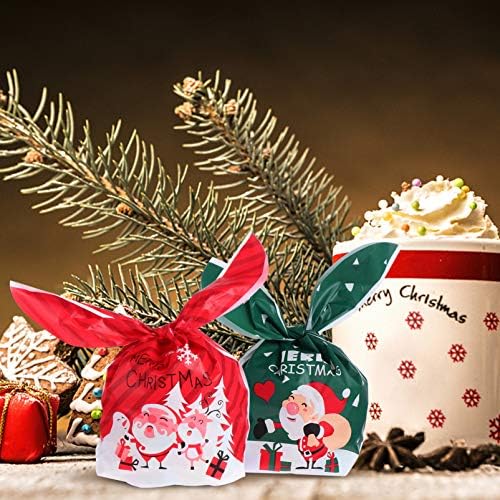 NUOBESTY Mikulás Ajándék Táska Táskák Piros Mikulás Húzózsinórral Candy Táska Finomságok Táskák, Karácsonyi Édesség Táskák Mini Ajándék