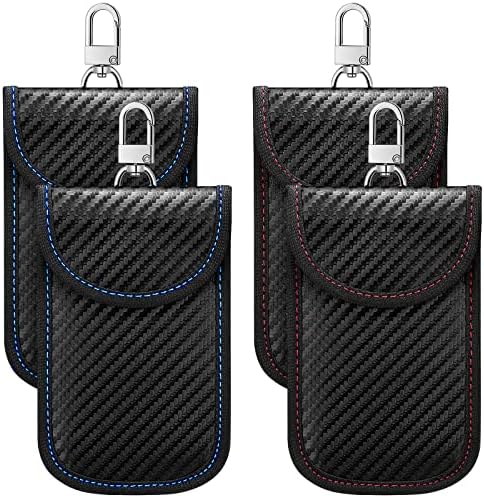 Tallew Faraday kulcstartó Protector 4 Csomag Mini Faraday táska, kulcstartó Autó Biztonsági kulcstartó Esetben Anti Theft Jel RFID-Blokkoló