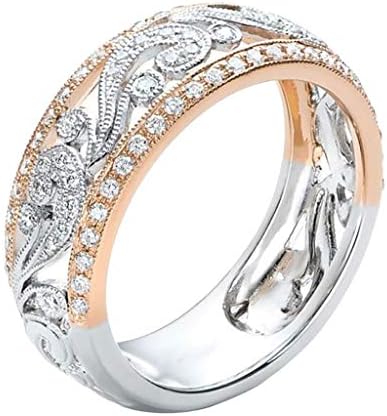 A nők Ígéret Gyűrű Luxus Rround Kivágott Virág Szimulált Gyémánt Gyűrű Üreges Esküvői Gyűrű Női Ékszerek, Ajándékok a Szerelem