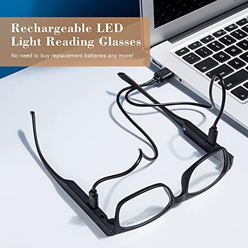 OKH olvasószemüveget Fény, Anti Kék Fény Lencse, Újratölthető Fényes LED Olvasók Férfiak Nők