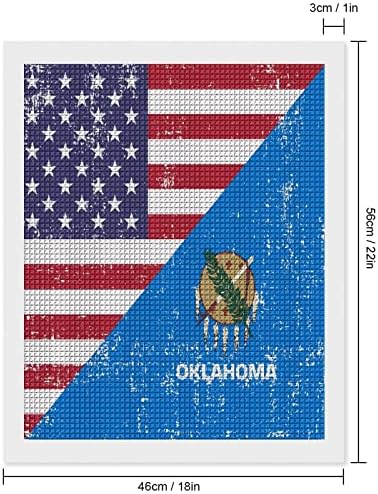 Amerika, Oklahoma Állami Zászló Gyémánt Festmény Kit Art Képek DIY Teljes Gyakorlat Otthoni Kiegészítők Felnőttek Ajándék Haza,