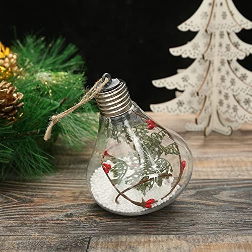 NEARTIME Átlátszó LED-es Lámpa, Izzó, Lapos Karácsonyi Téma Lámpa, Üveg Dekoráció, Kreatív DIY Születésnapi Party Kellékek