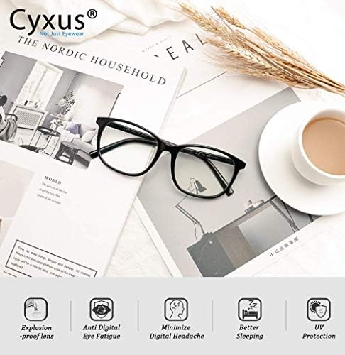Cyxus 2 Csomag Kék Fény Blokkoló Szemüveg Négyzet Számítógépes Szemüveg Tiszta Len Szemüveg Keretek