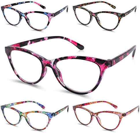 Olvasó Szemüveg 5 Csomag Macska-szem Kék Fény Blokkoló Szemüveg Nők, Számítógép Olvasó Szemüveg, Könnyű Divat Keret, Anti-UV-Ray/Fény/Terhelését