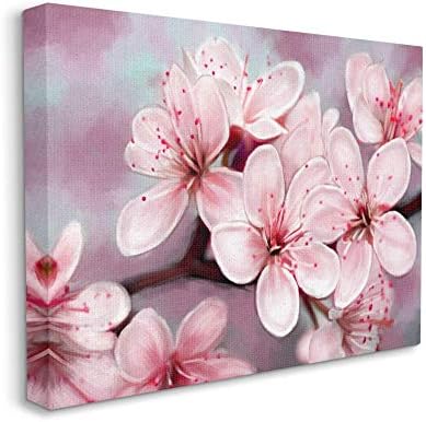 Stupell Iparágak cseresznyevirág Részletek Rózsaszín Virágos Klaszter Wall Art, 24 x 30