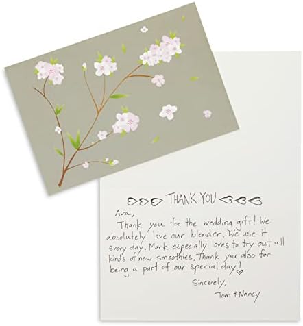 120-Pack cseresznyevirág Megjegyzés Kártyák Borítékokat, az Üres Vintage Stílusú Köszönöm Jegyzetek, Ömlesztett Box Set Esküvői