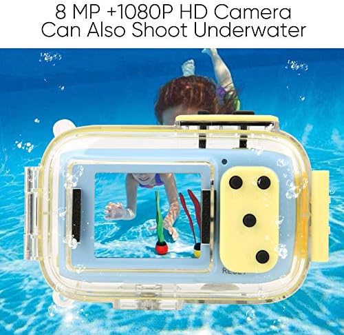 Vízálló Gyerekek Kamera - Mini Hordozható Gyermekek Kamera - 1920x1080P 8.0 MP 2 Hüvelykes HD IPS kijelző - Beépített Újratölthető