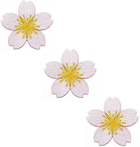HHO Javítás Szett 3 Db. Szép cseresznyevirág Vas a Hímzett Rózsaszín Foltok Sakura Virág Rajzfilm Motívum Applied Hímzett Ruha Javítás,