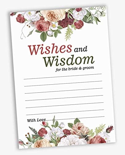 Inkdotpot Csomag 50 Virágos Tanácsot Kártyák, Kívánságait & Bölcsesség, A Menyasszony meg a Vőlegény, Esküvő, találós kérdéseket Játék Tevékenység