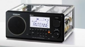 Sangean WR-2CL FM-Sztereó RBDS/AM Digitális Hangolás Hordozható Vevő, Tiszta, Átlátszó Poliuretán Szekrény, 10 Memóriában Tárolt Állomások